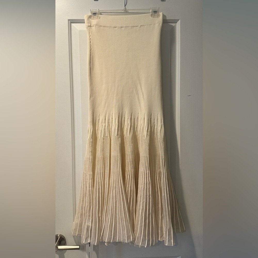 Mesh Panel Ribbed Skirt - Picture 12 of 14